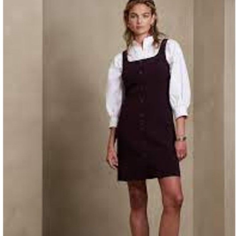 Banana Republic Plum Button Front Sheath Jumper Dress Purple 6